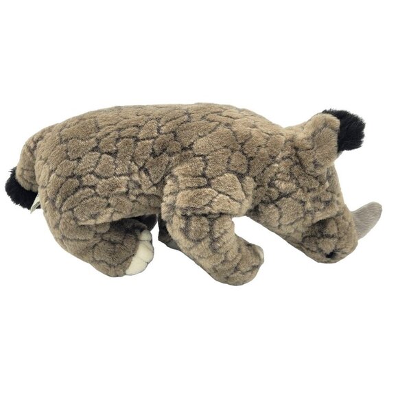 Save Our Space Rhinoceros 10" Gray Textured Realistic Plush Stuffed Toy 2018 - Picture 2 of 8